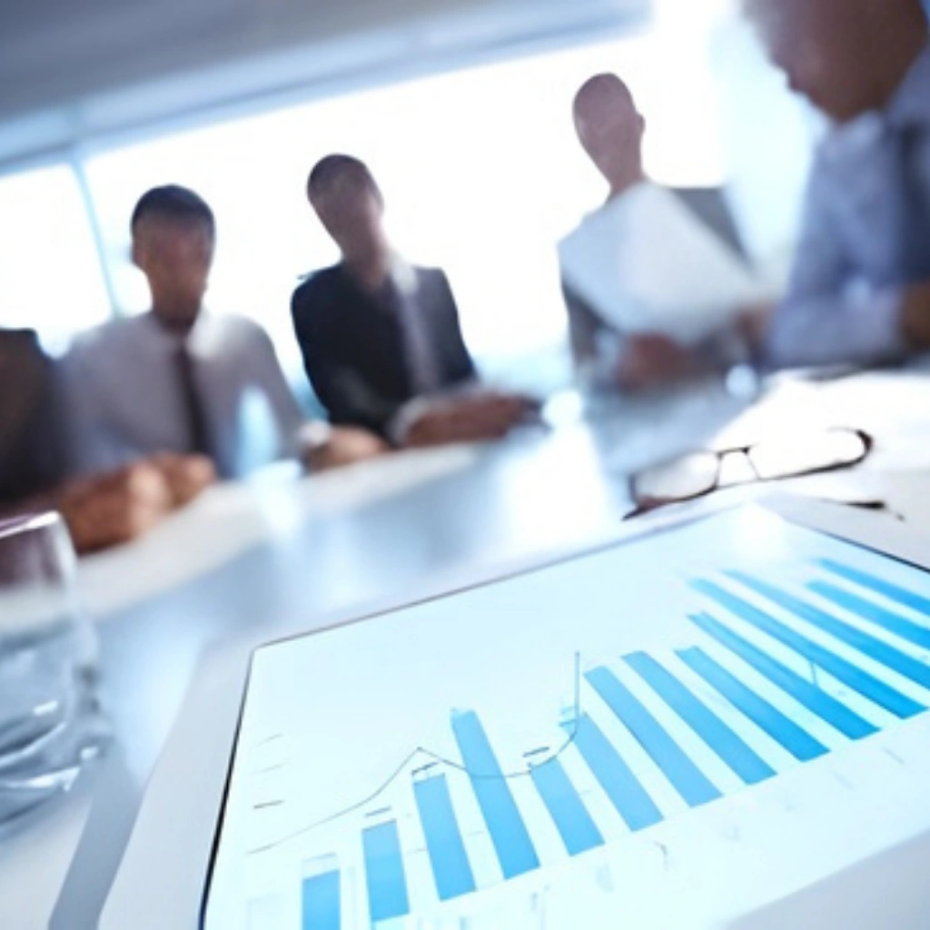 Financial services team meeting to discuss IT and compliance strategy