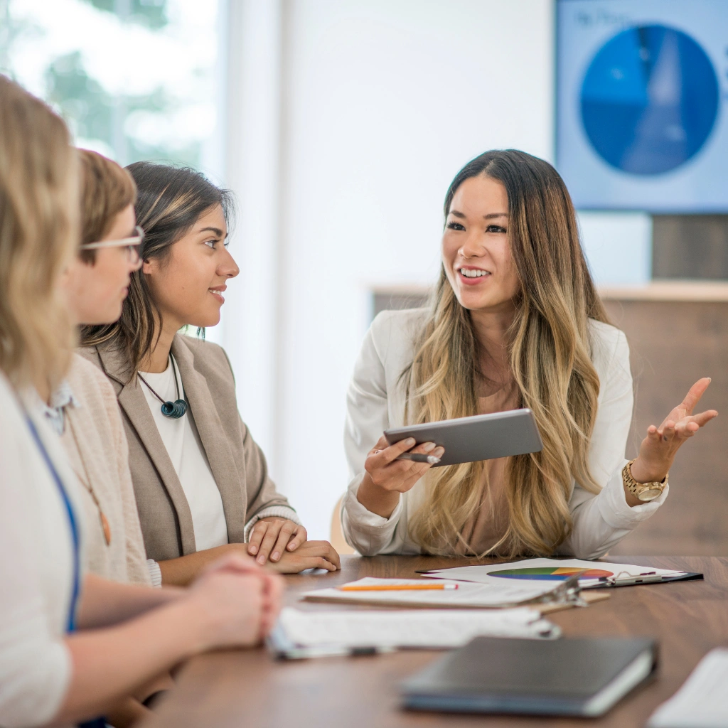 Financial services team collaborating on client advisory work