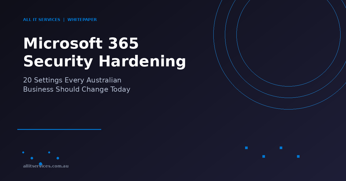 Microsoft 365 Security Hardening: 20 Settings Every Australian Business Should Change Today