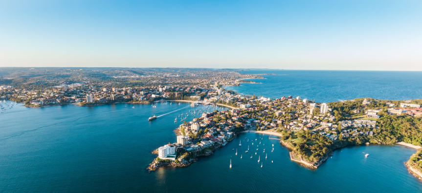 Aerial view of Brookvale and the Northern Beaches coastline