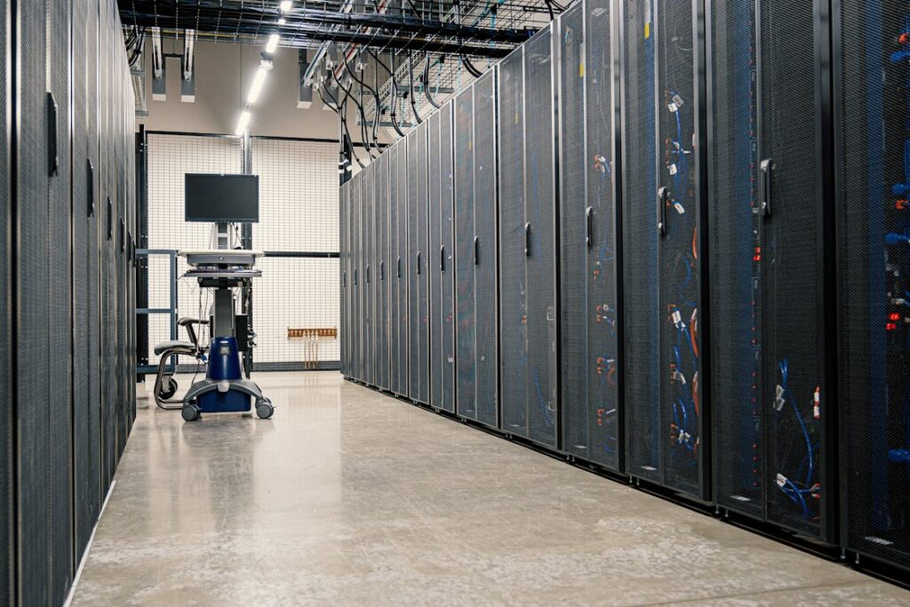 Server racks in a modern data centre — Microsoft 365 backup and cloud data protection