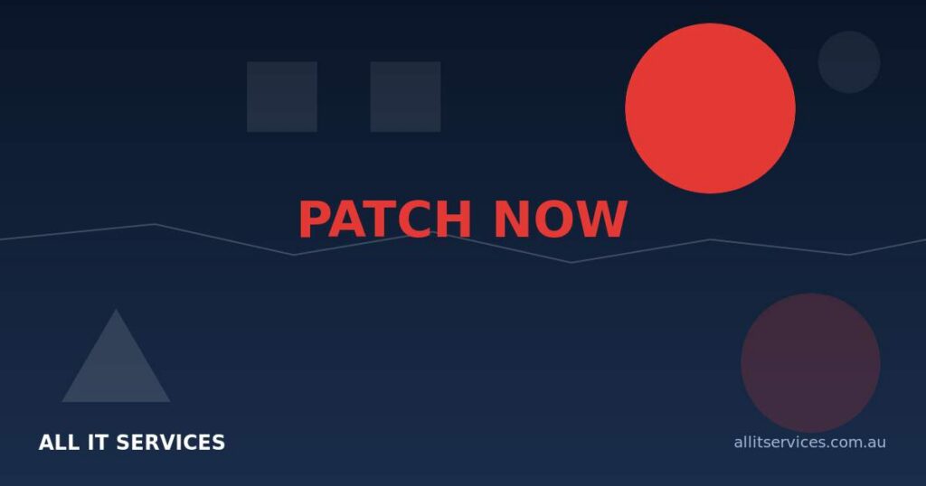 Security alert graphic - Patch Now
