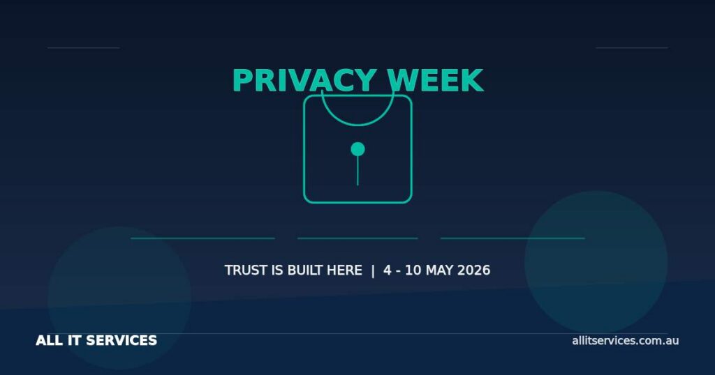 All IT Services graphic for Privacy Awareness Week 2026, 4 to 10 May, with padlock icon