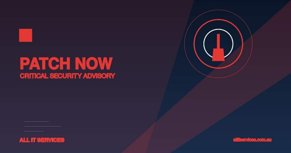 All IT Services security alert graphic for SimpleHelp critical patch advisory