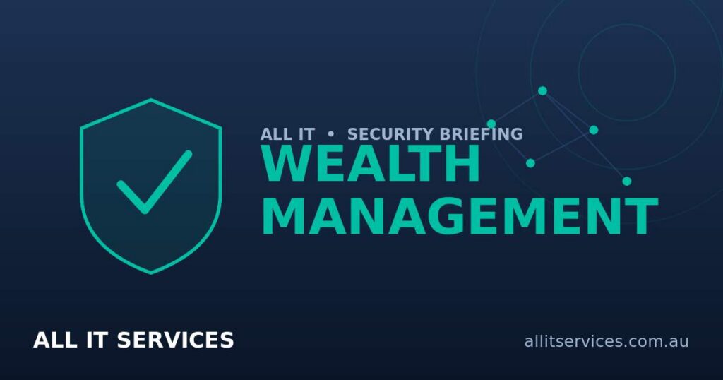 Shield with tick and network nodes representing AI-assisted security for wealth management firms