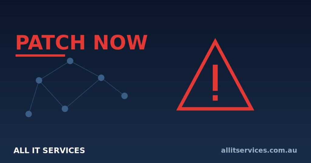 All IT Services PATCH NOW security alert graphic for UniFi vulnerabilities