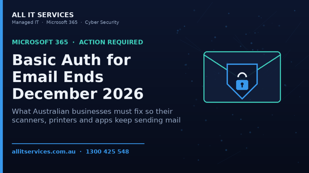 Microsoft 365 basic authentication for email ends December 2026 - All IT Services whitepaper