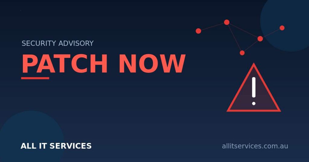All IT Services security advisory graphic reading Patch Now for the June 2026 Patch Tuesday