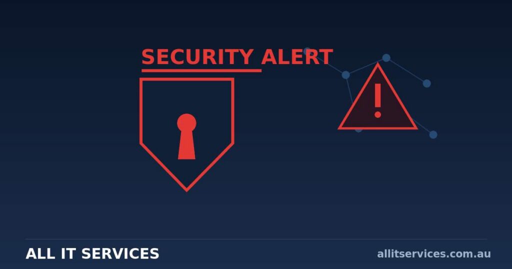 All IT Services security alert graphic with shield and warning icon
