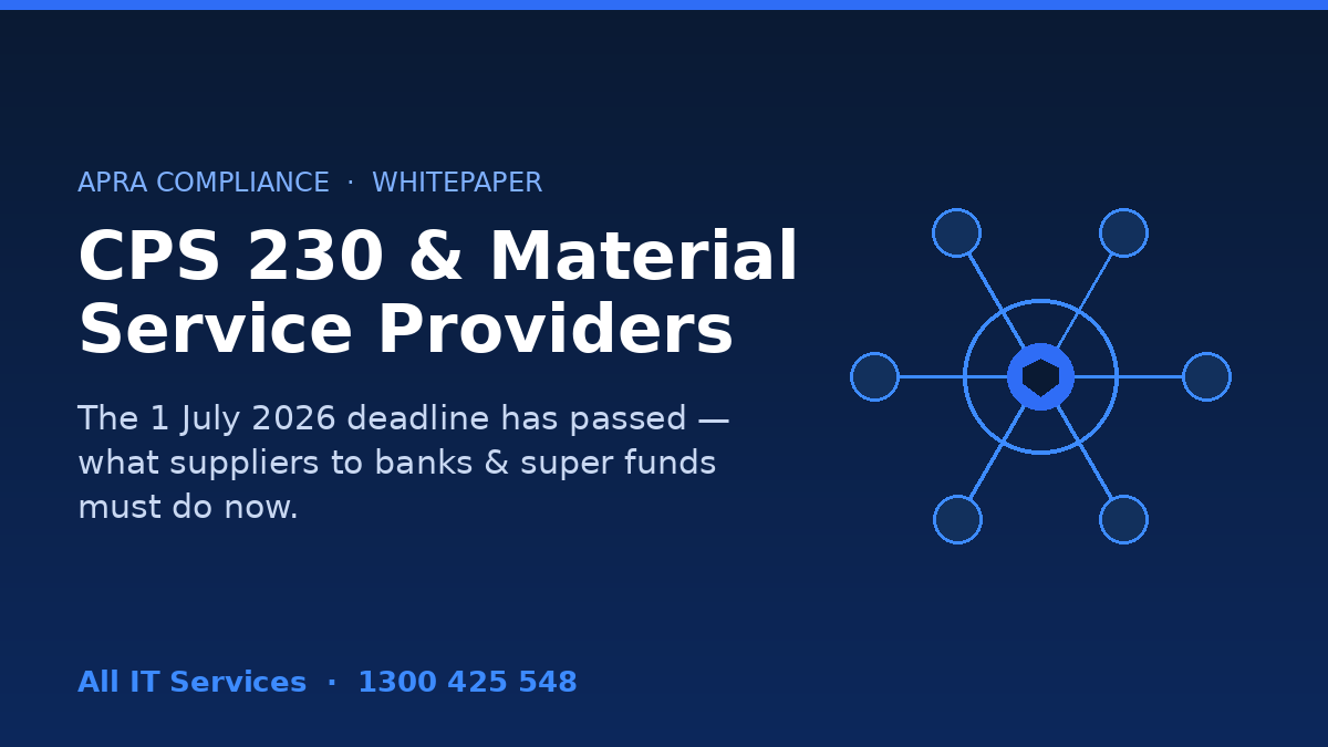 APRA’s CPS 230 Deadline Just Passed — Why Your Business Could Now Be a Bank’s ‘Material Service Provider’