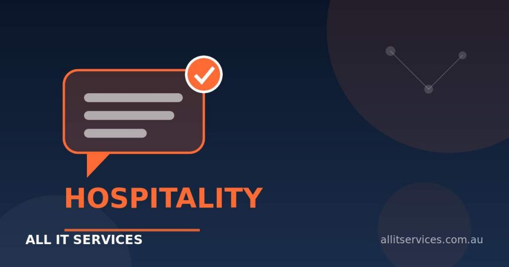 Branded SMS message with a verified tick on a navy background, All IT Services
