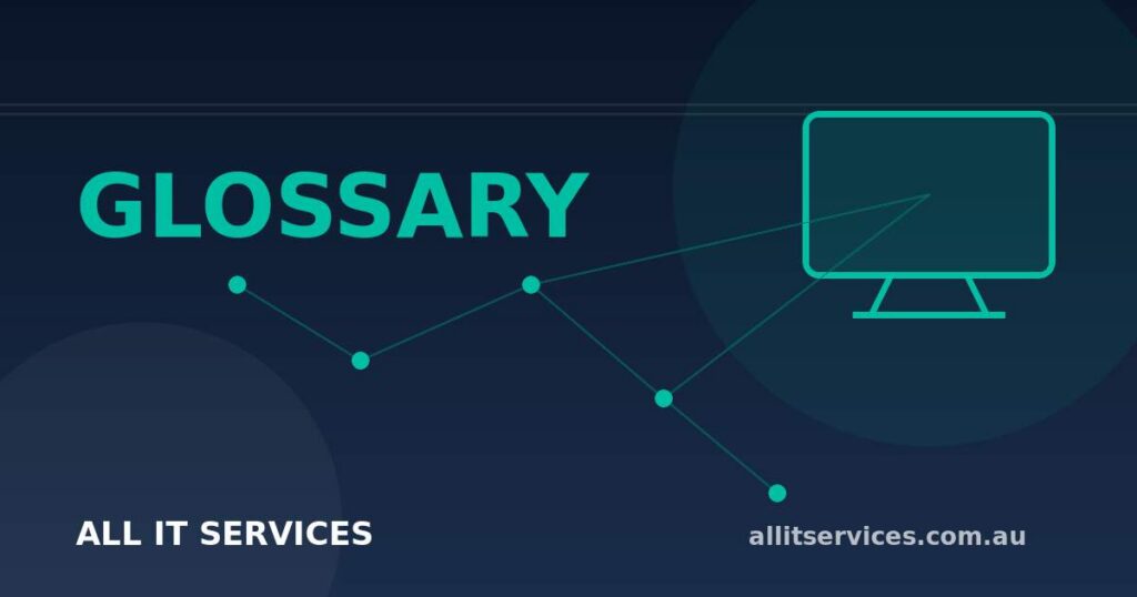 Glossary graphic with teal network nodes and smart TV icon explaining residential proxies