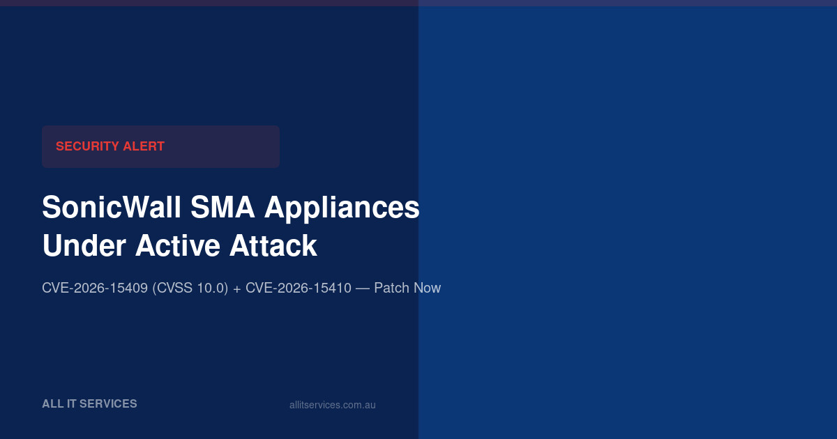 SonicWall SMA Appliances Under Active Attack — Patch or Disconnect Now