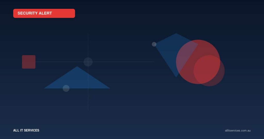 Security alert graphic with red warning elements on dark navy background for Ubiquiti UniFi vulnerability advisory