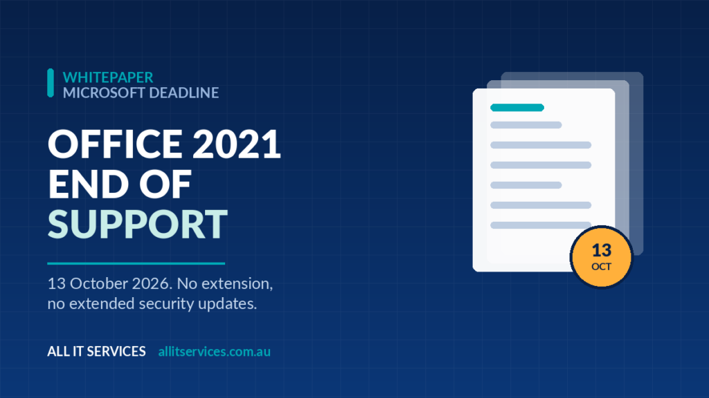 Office 2021 end of support 13 October 2026 whitepaper cover for Australian businesses