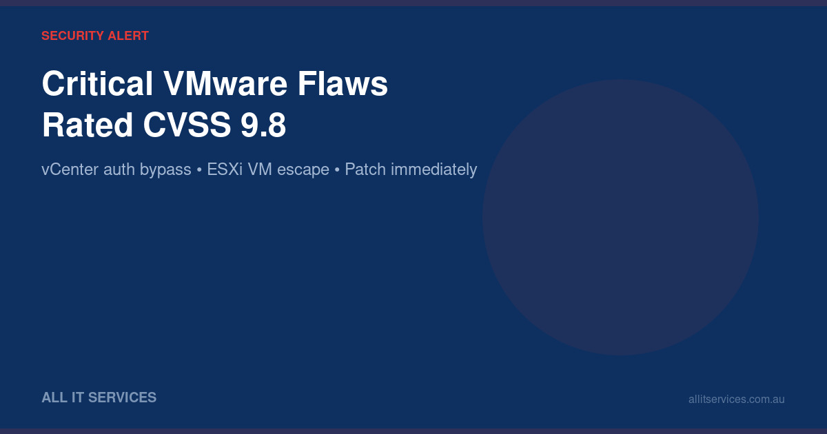 Critical VMware vCenter and ESXi Flaws Rated 9.8 — Patch Now