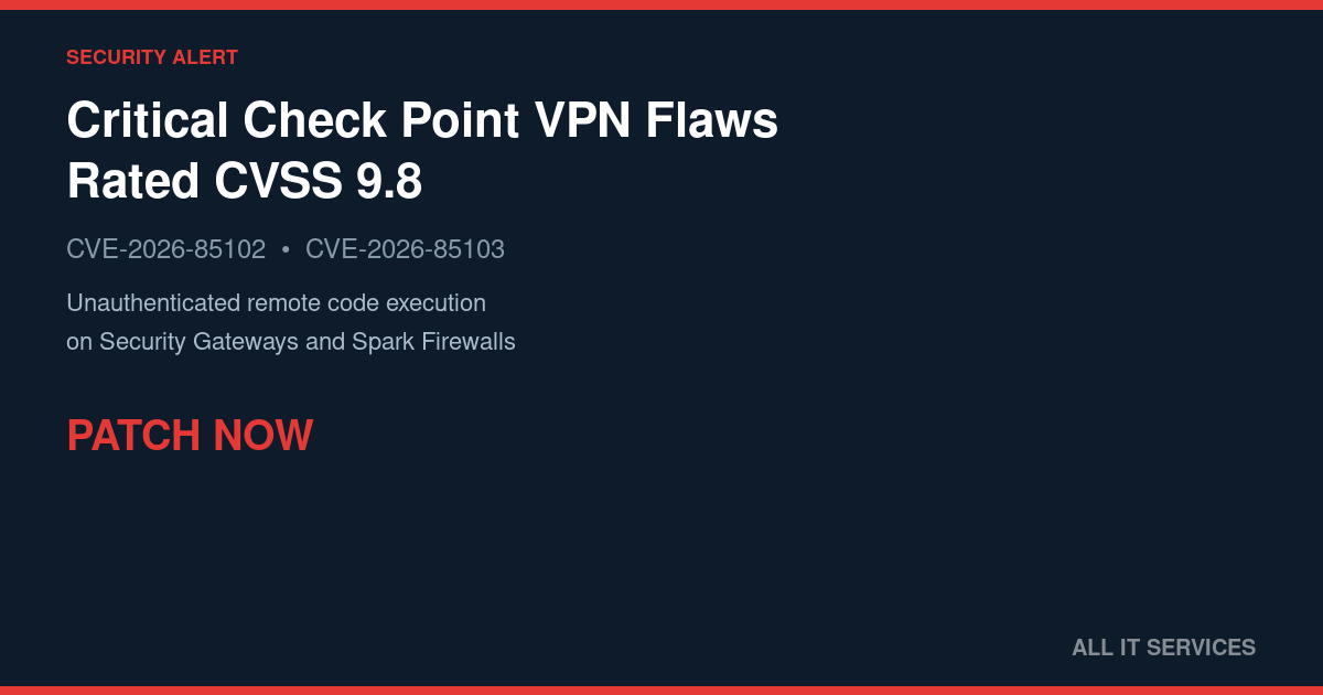 Critical Check Point VPN Flaws Rated 9.8 — Patch or Mitigate Today