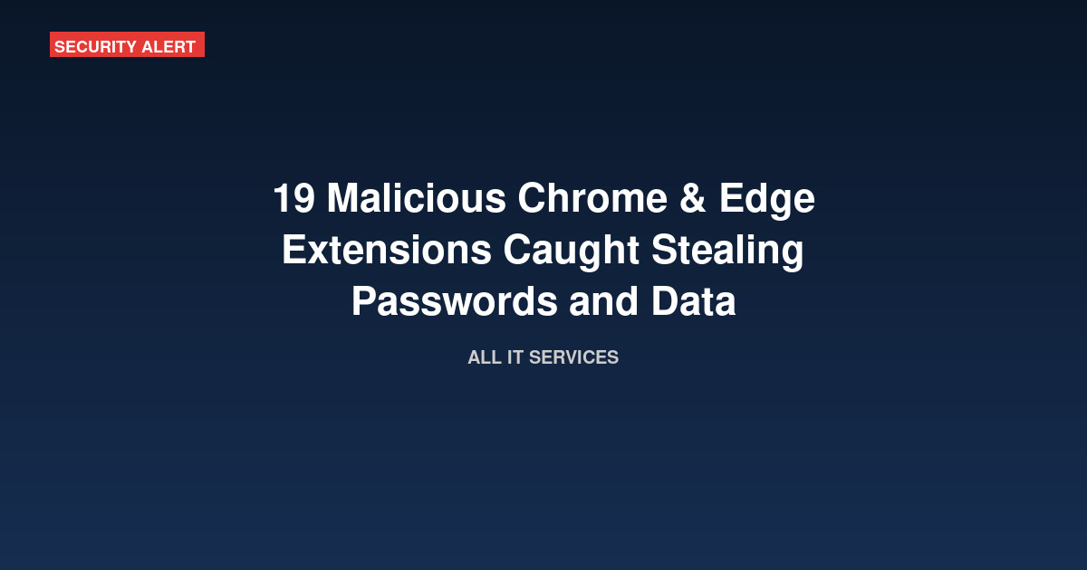 19 Malicious Chrome and Edge Extensions Caught Stealing Passwords and Data