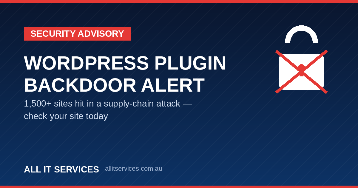 WordPress Plugin Backdoor Hits 1,500+ Sites: How to Check Yours
