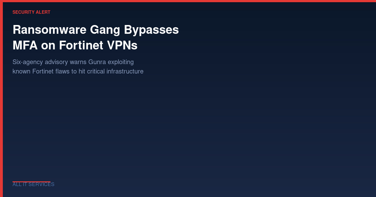 Ransomware Gang Bypasses MFA on Fortinet VPNs — What to Check Now