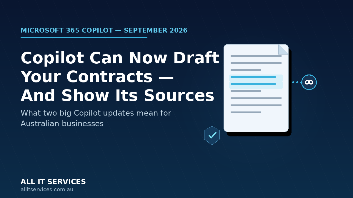 Copilot Can Now Draft Your Contracts and Show Its Sources — What Two September Updates Mean for Australian Businesses