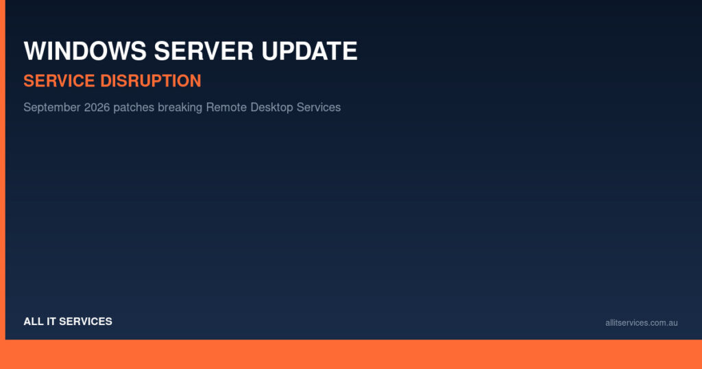 Branded graphic for Windows Server September 2026 update breaking Remote Desktop Services