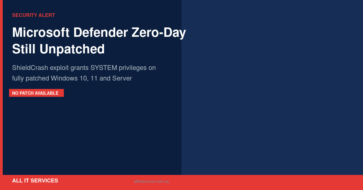 Microsoft Defender Zero-Day Still Unpatched — What to Check Today